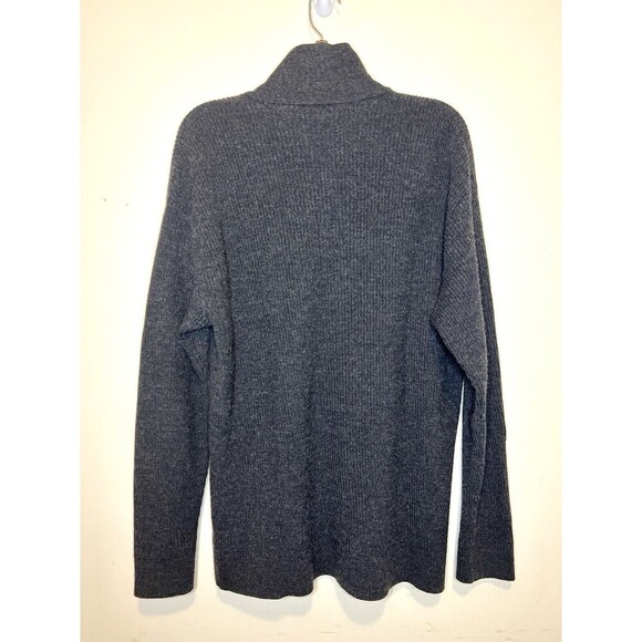 Malagrida Men's 2XL Made in Italy Virgin Wool Blend 1/4 Zip‎ Charcoal Sweater - Picture 2 of 7